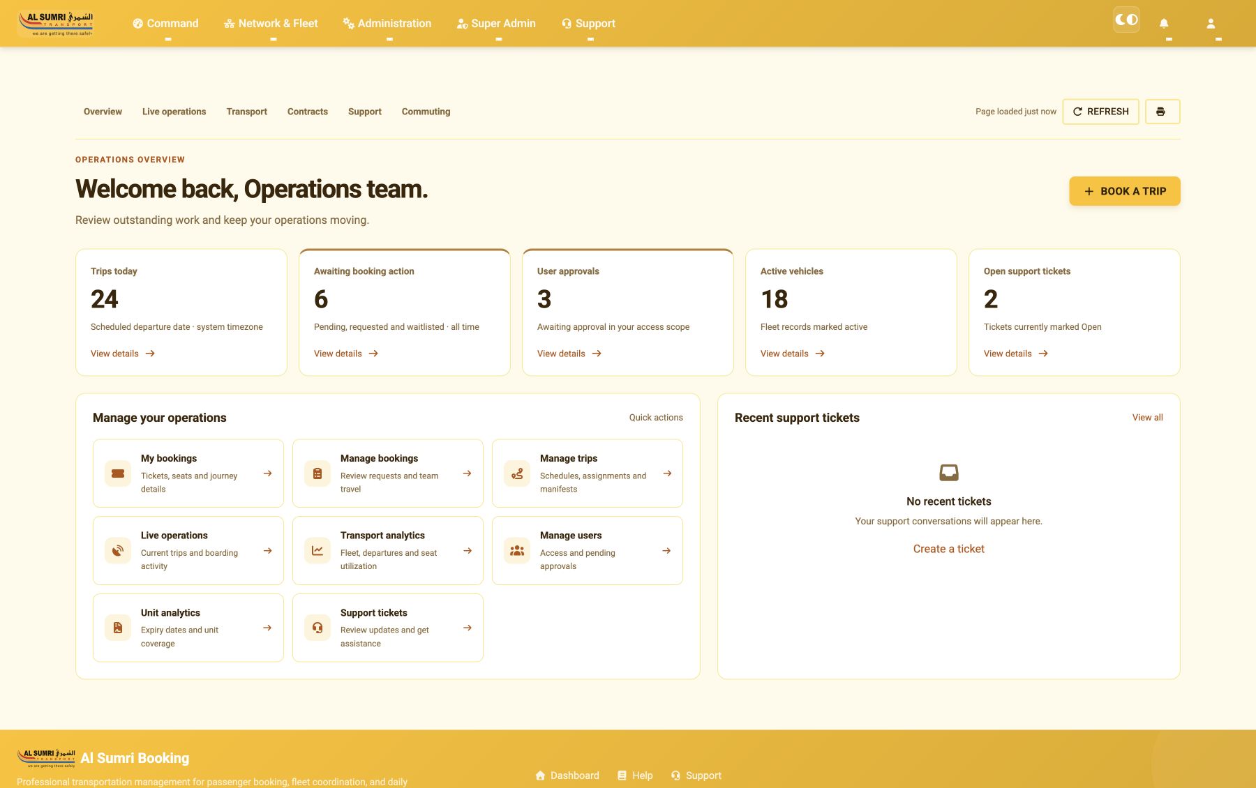 AlSumri Booking — Operations workspace